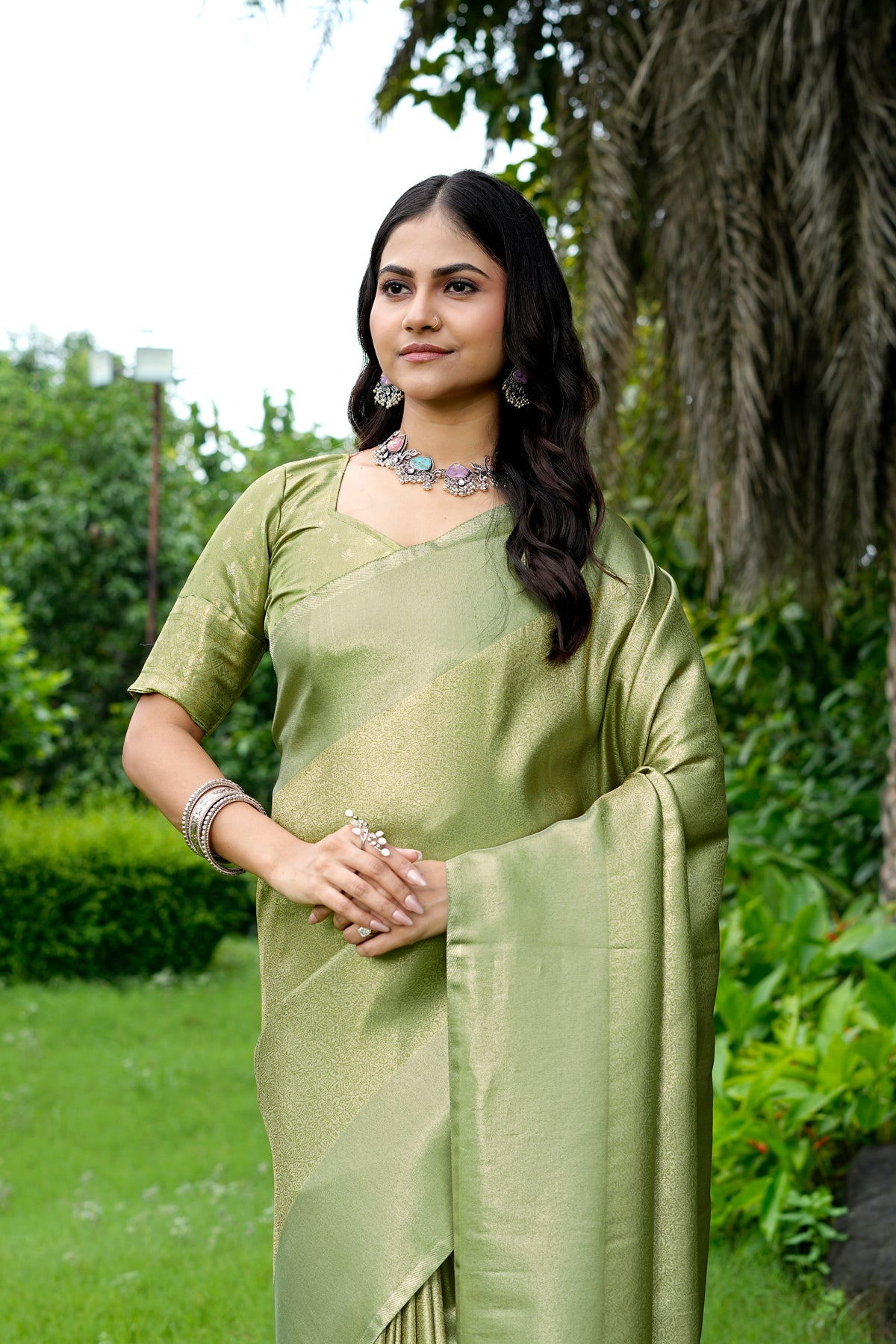 Saumyani Fashion Parrot Green Soft Silk saree Wedding Wear,Festival wear Saree For Women