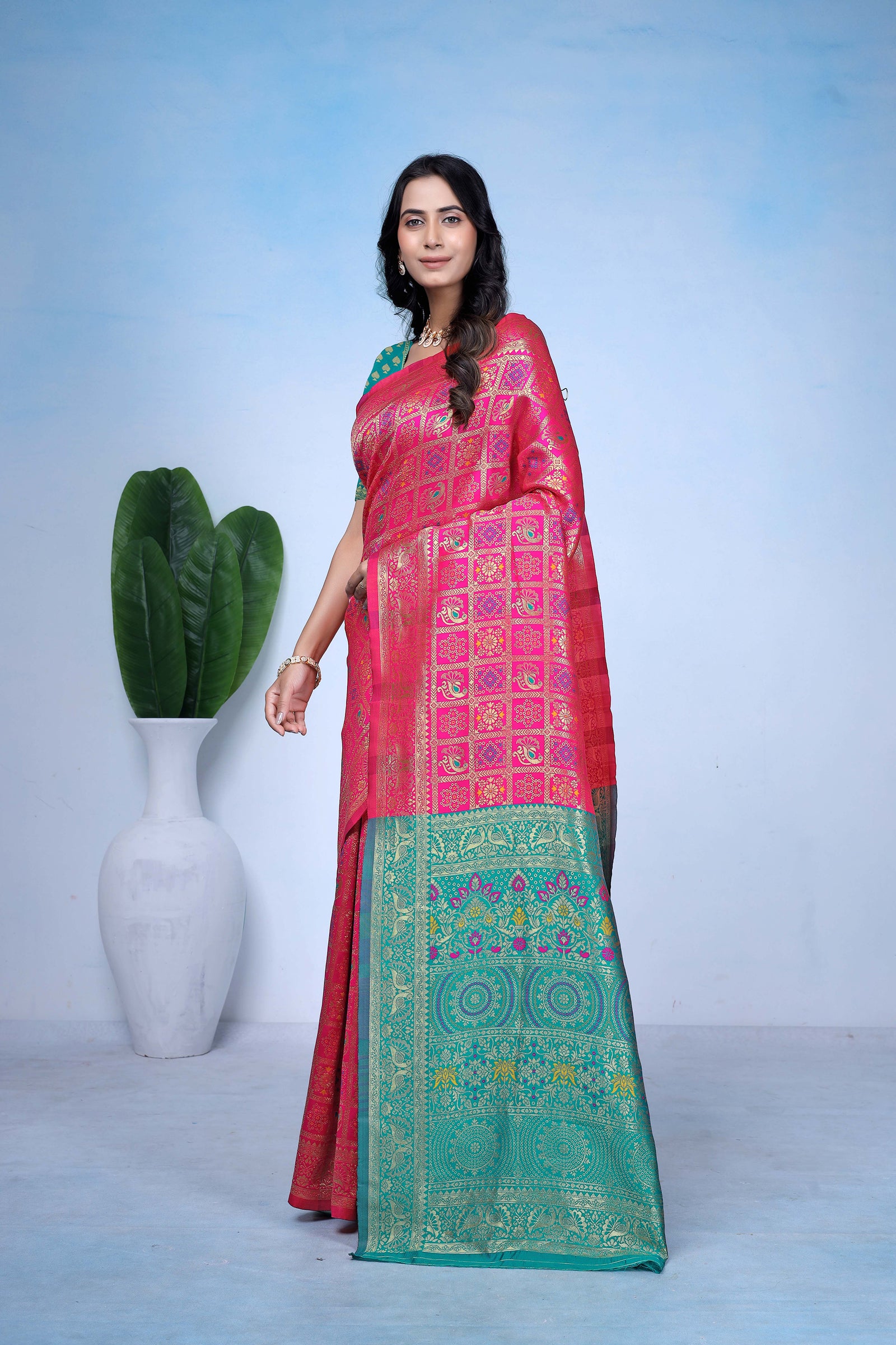 Saumyani Fashion Trivia Banarasi Cotton Silk Wedding Wear Saree For Women