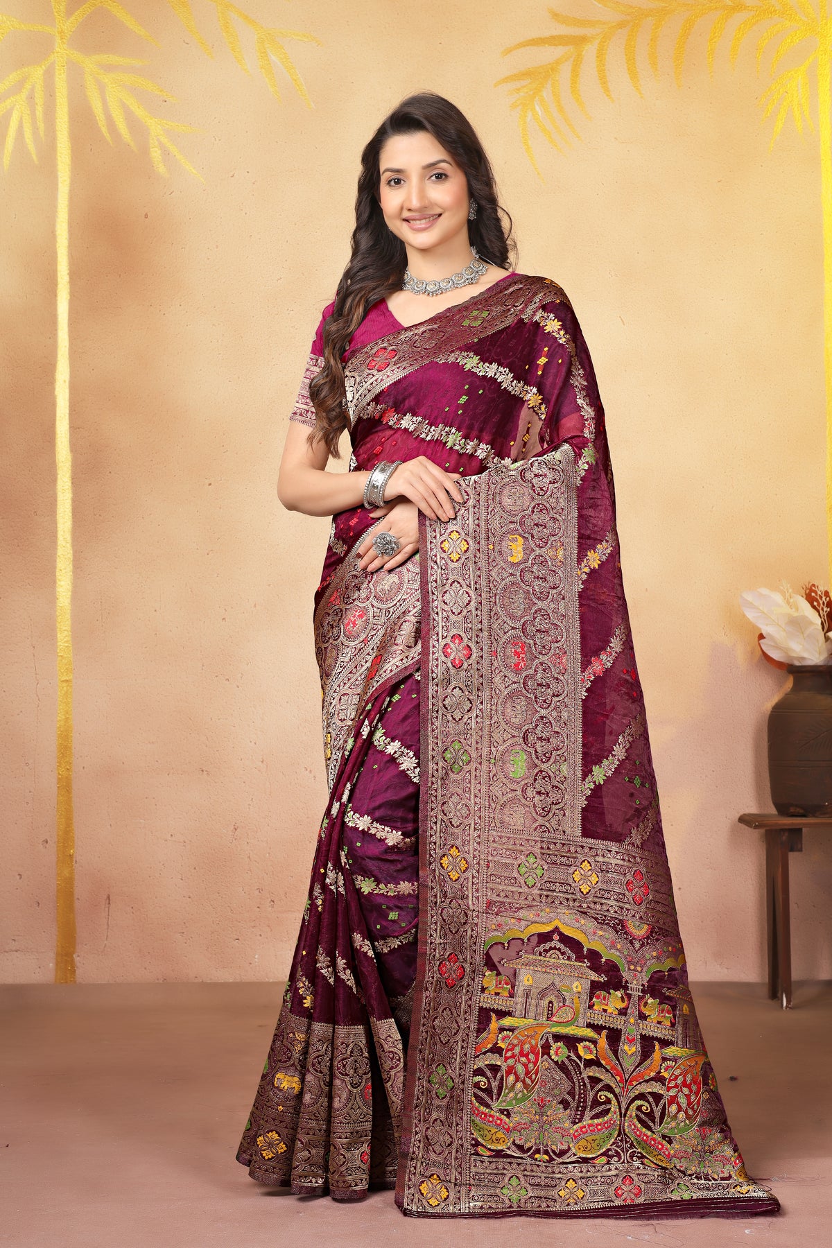 Saumyani Fashion Lumina tisu silk Wedding Wear And Party Wear saree For Women
