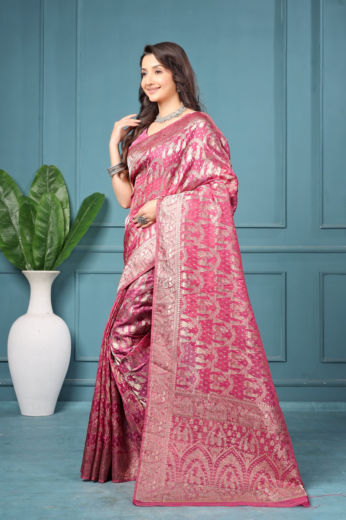 Saumyani Fashion Manvi Orgenza Silk Wedding Wear And Party Wear Saree For Women