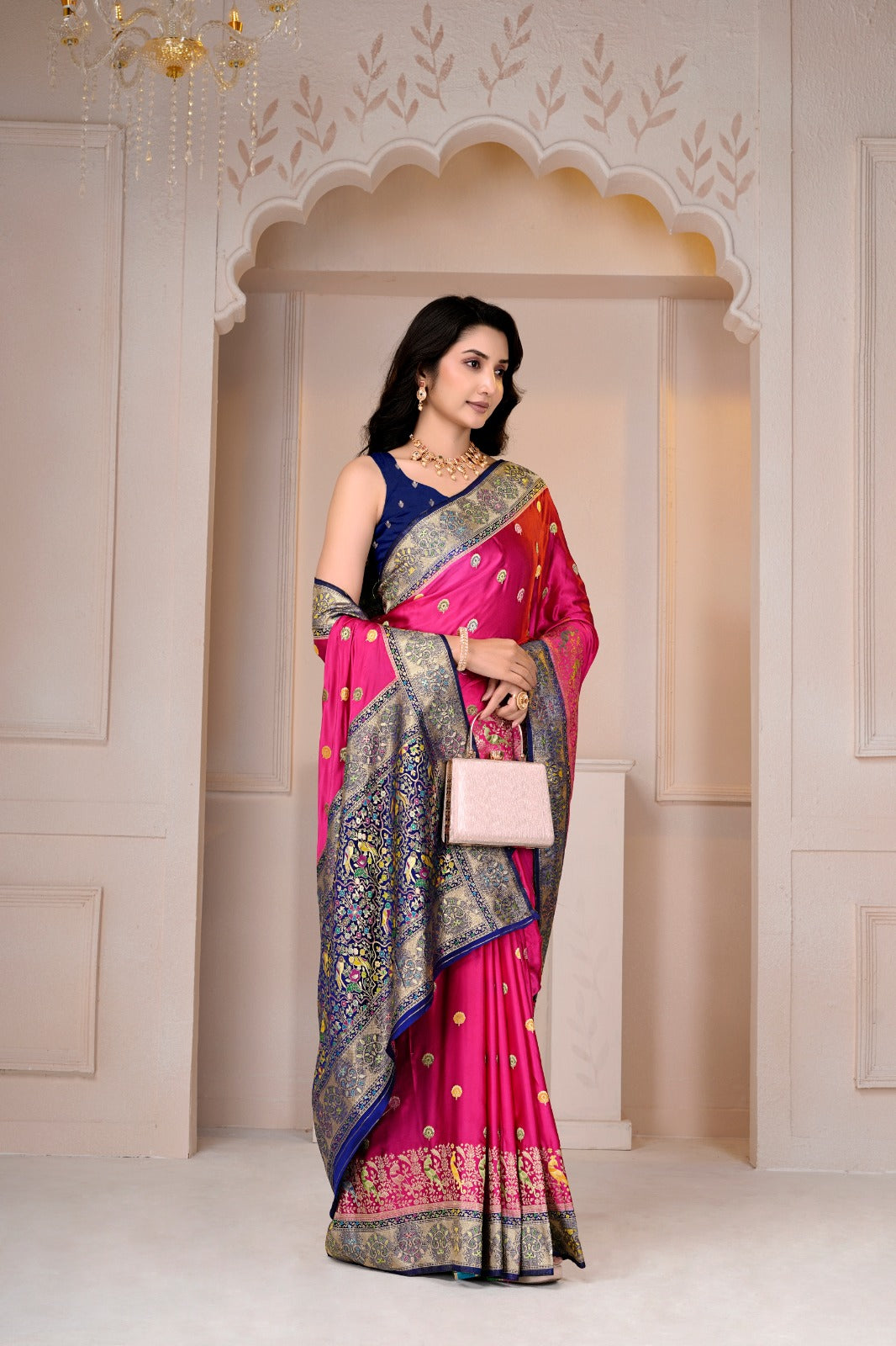 Saumyani Fashion Cotton Silk Maroon saree Wedding Wear,Festival wear Saree For Women