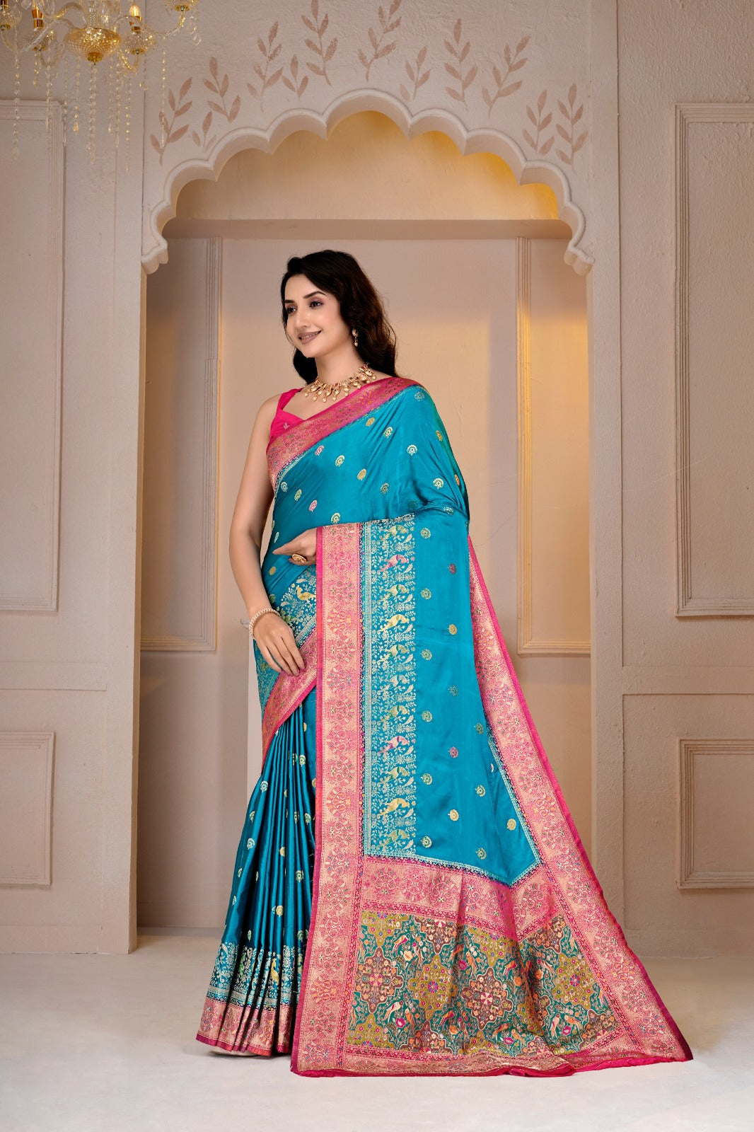 Saumyani Fashion Cotton Silk Maroon saree Wedding Wear,Festival wear Saree For Women