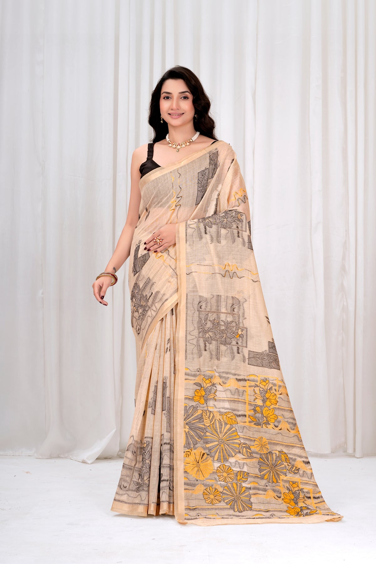 Saumyani Fashion Cotton Silk Black Fancy saree Wedding Wear,Festival wear Saree For Women