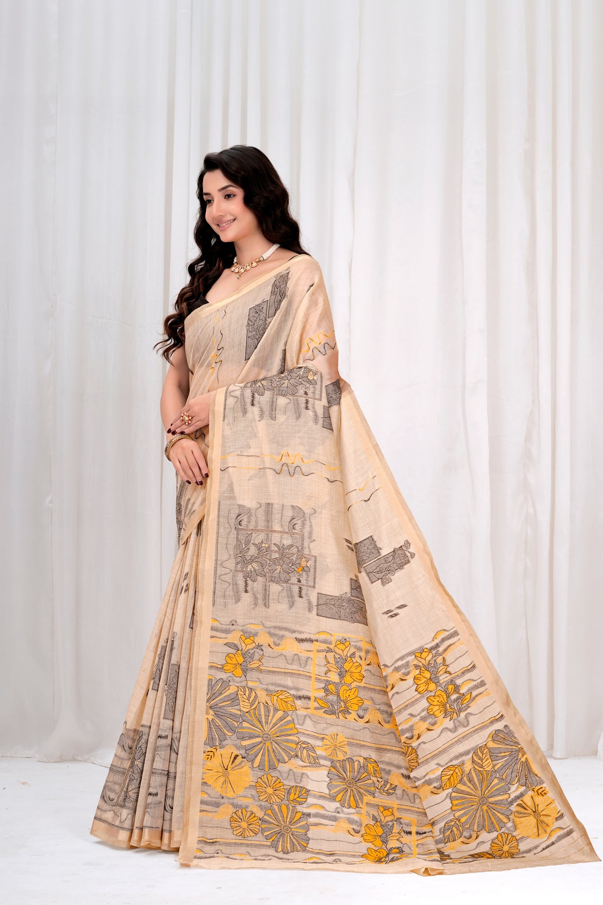 Saumyani Fashion Cotton Silk Black Fancy saree Wedding Wear,Festival wear Saree For Women