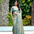 Saumyani Fashion Blue Soft Silk saree Wedding Wear,Festival wear Saree For Women
