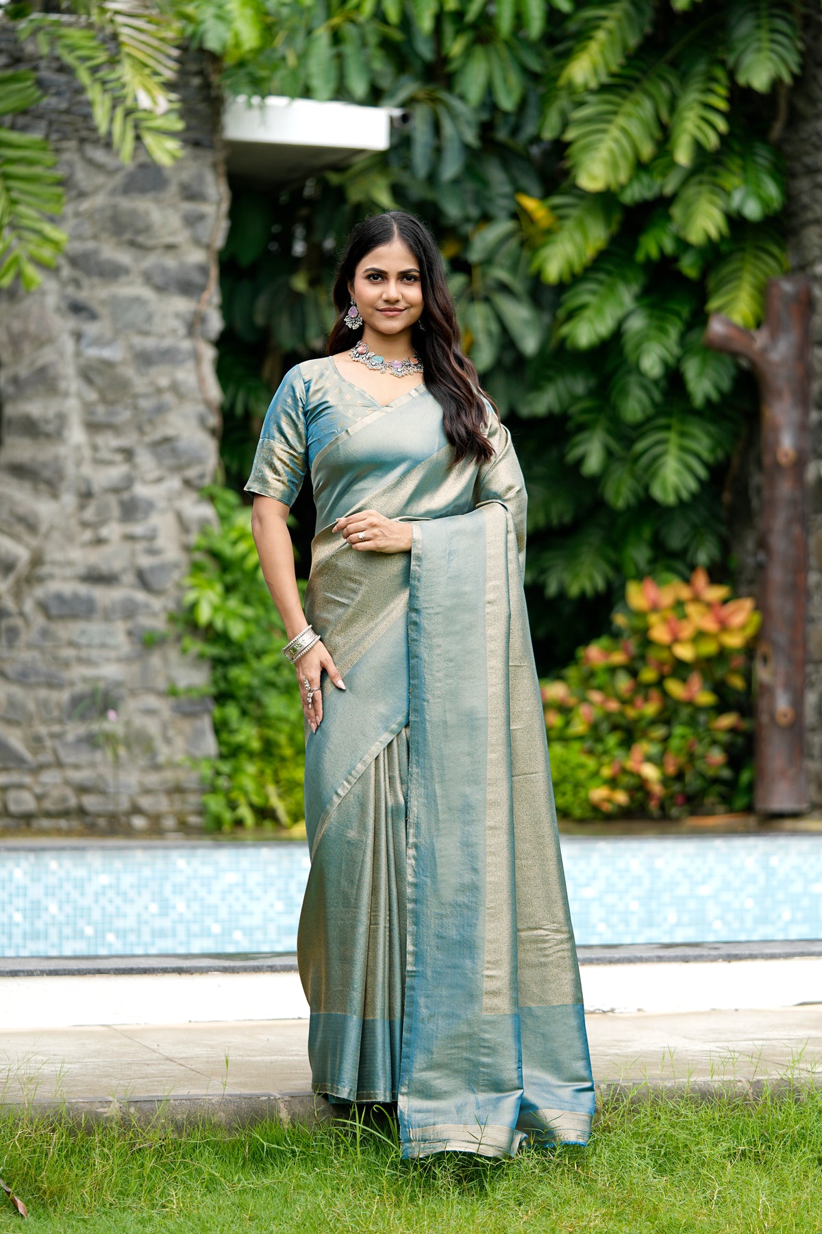 Saumyani Fashion Blue Soft Silk saree Wedding Wear,Festival wear Saree For Women