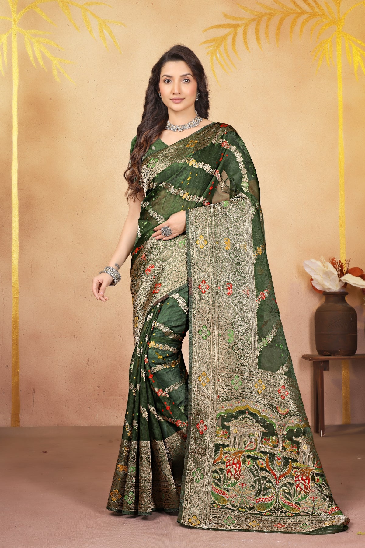 Saumyani Fashion Lumina tisu silk Wedding Wear And Party Wear saree For Women