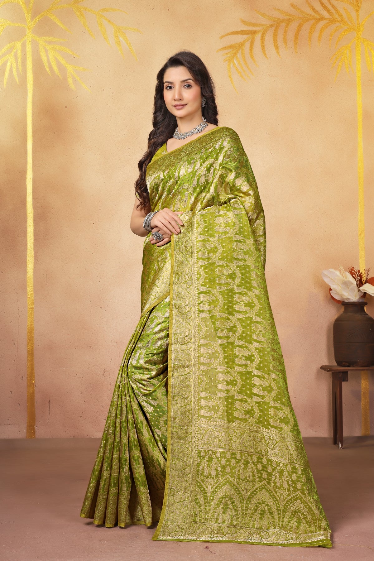 Saumyani Fashion Manvi  Orgenza Silk Wedding Wear And Party Wear Saree For Women