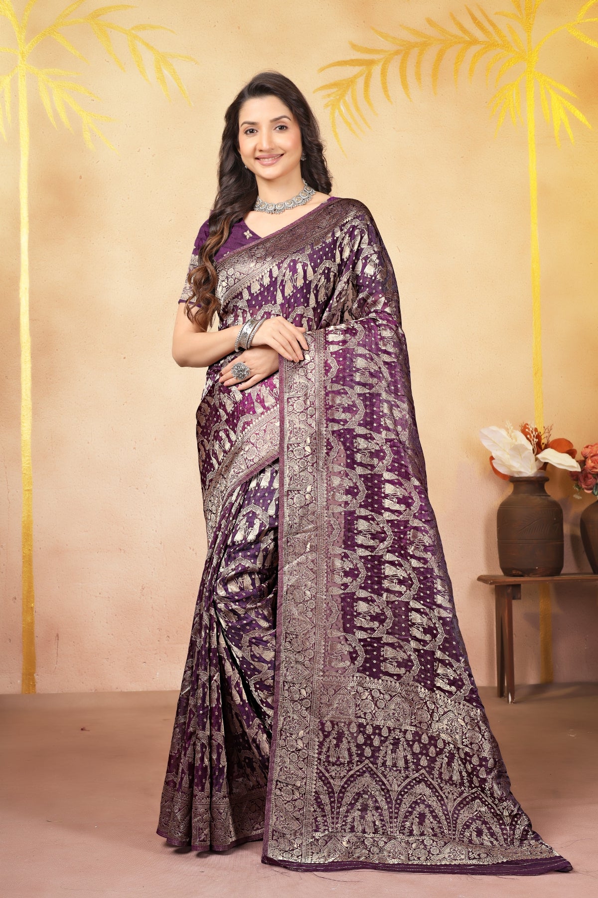 Saumyani Fashion Manvi  Orgenza Silk Wedding Wear And Party Wear Saree For Women