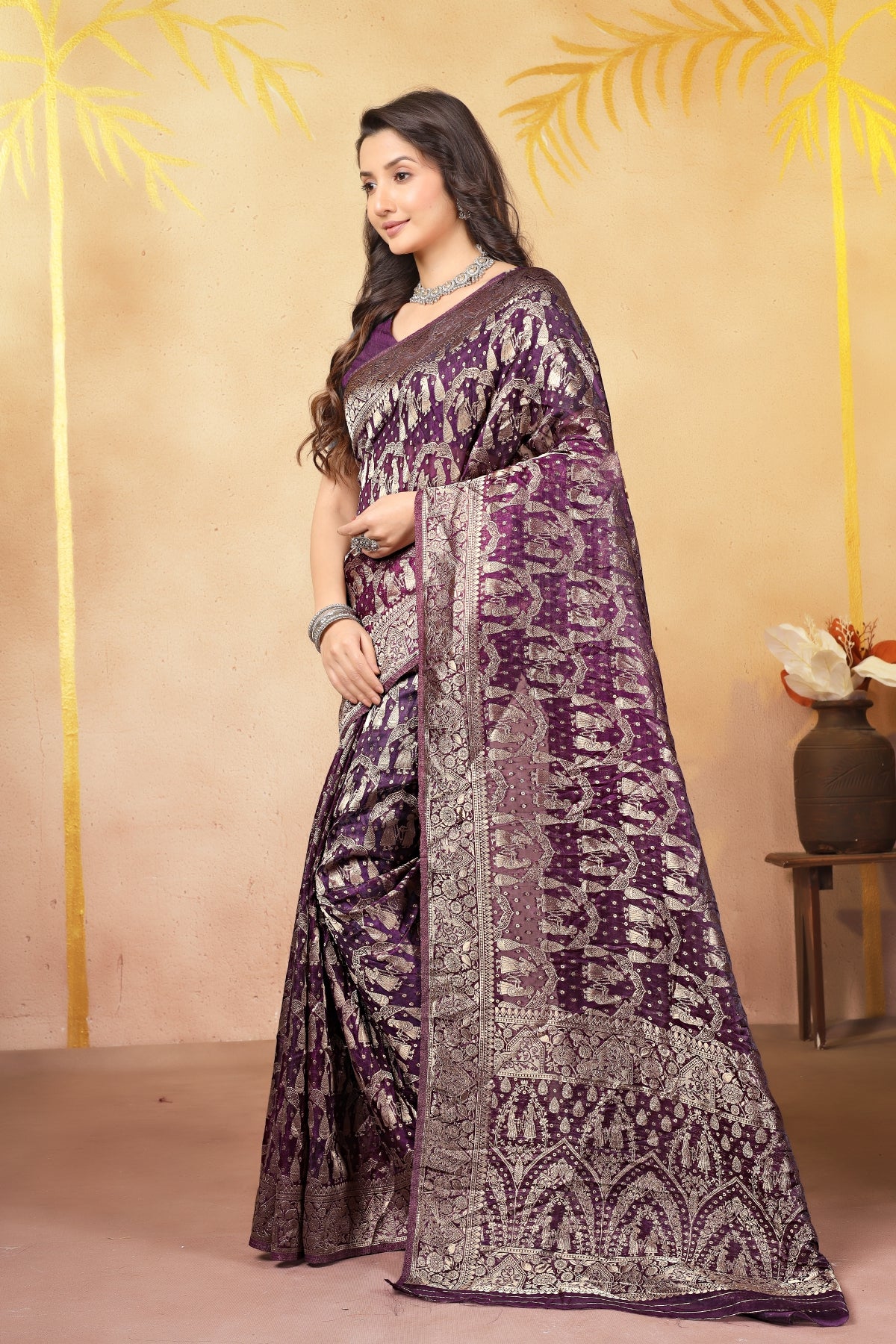 Saumyani Fashion Manvi  Orgenza Silk Wedding Wear And Party Wear Saree For Women