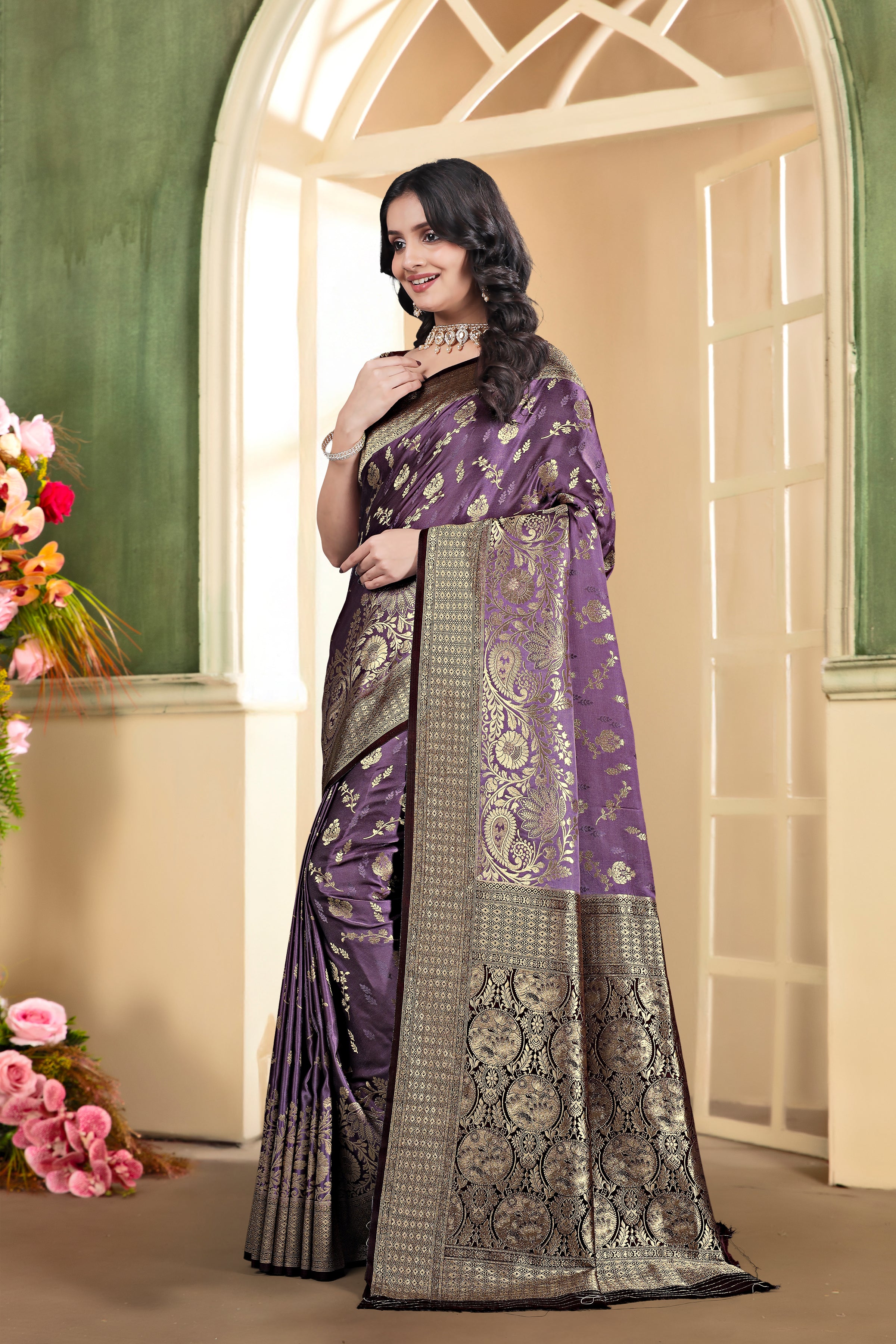 Royal Purple Silk Saree