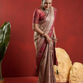 Saumyani Fashion Kalamkari Pink Kanjivaram Silk Wedding Wear And Party Wear Saree