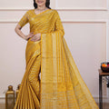 Saumyani Fashion  Maysuri Double Golden Border Mysore Silk Party Wear Saree