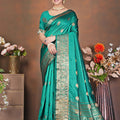 Saumyani Fashion Litchi Silk Green saree Wedding Wear,Festival wear Saree For Women