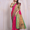 Saumyani Fashion South Indian Silk Red saree Wedding Wear,Festival wear Saree For Women
