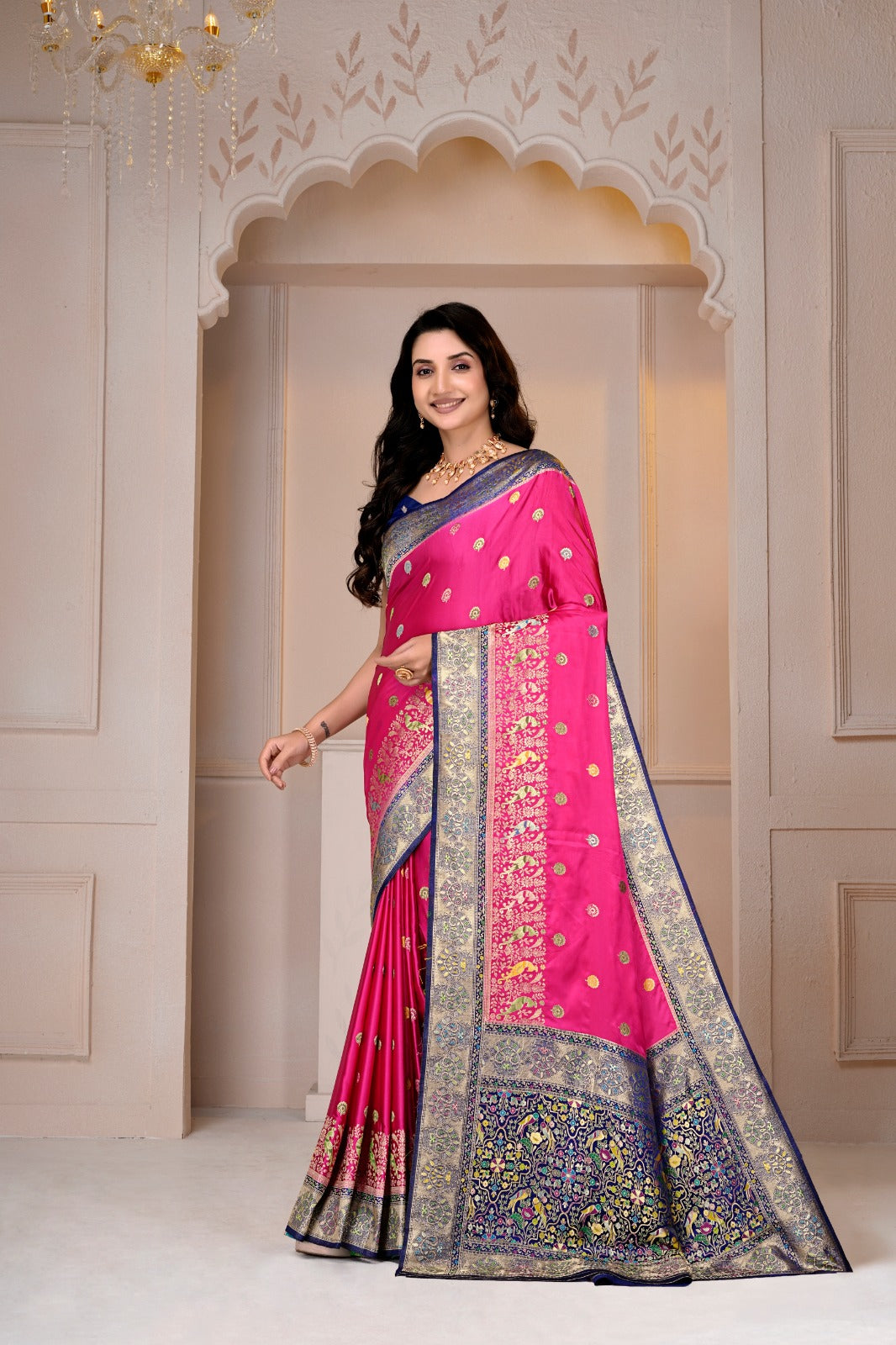 Saumyani Fashion Cotton Silk Maroon saree Wedding Wear,Festival wear Saree For Women