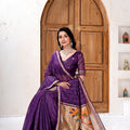 Saumyani Fashion Cotton Silk Purple Jamdani saree Wedding Wear,Festival wear Saree For Women